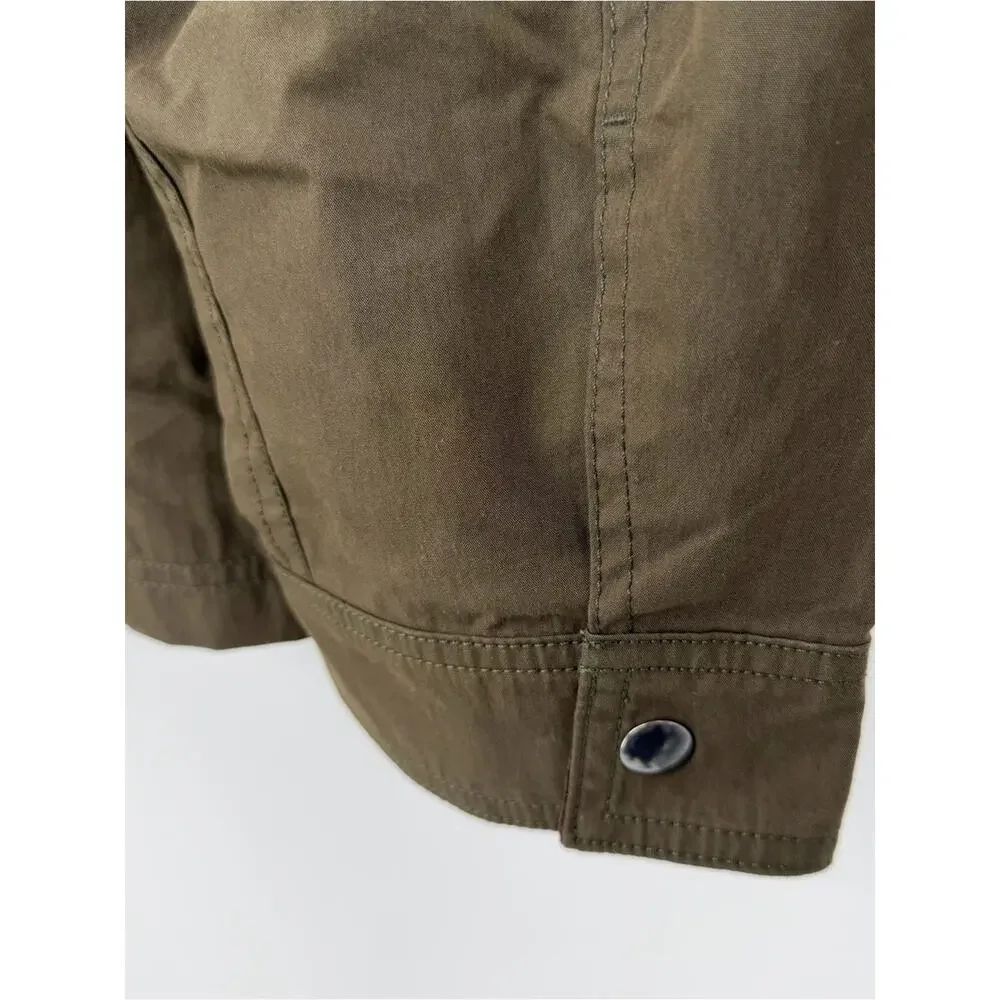 Madewell Waxed Zip-Front Jacket in trench green Size L